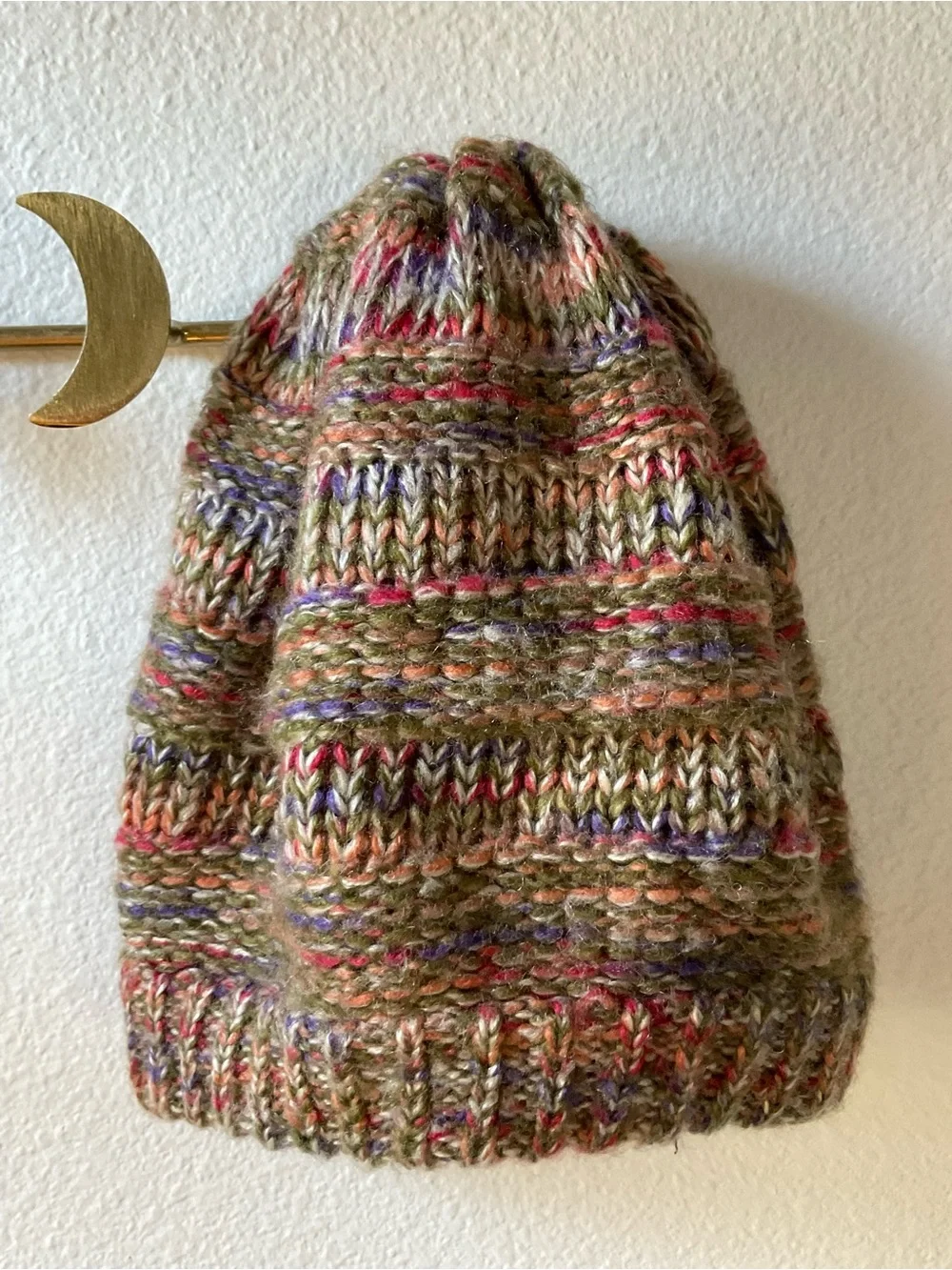 Multicolor Knit Beanie - Brown & Green